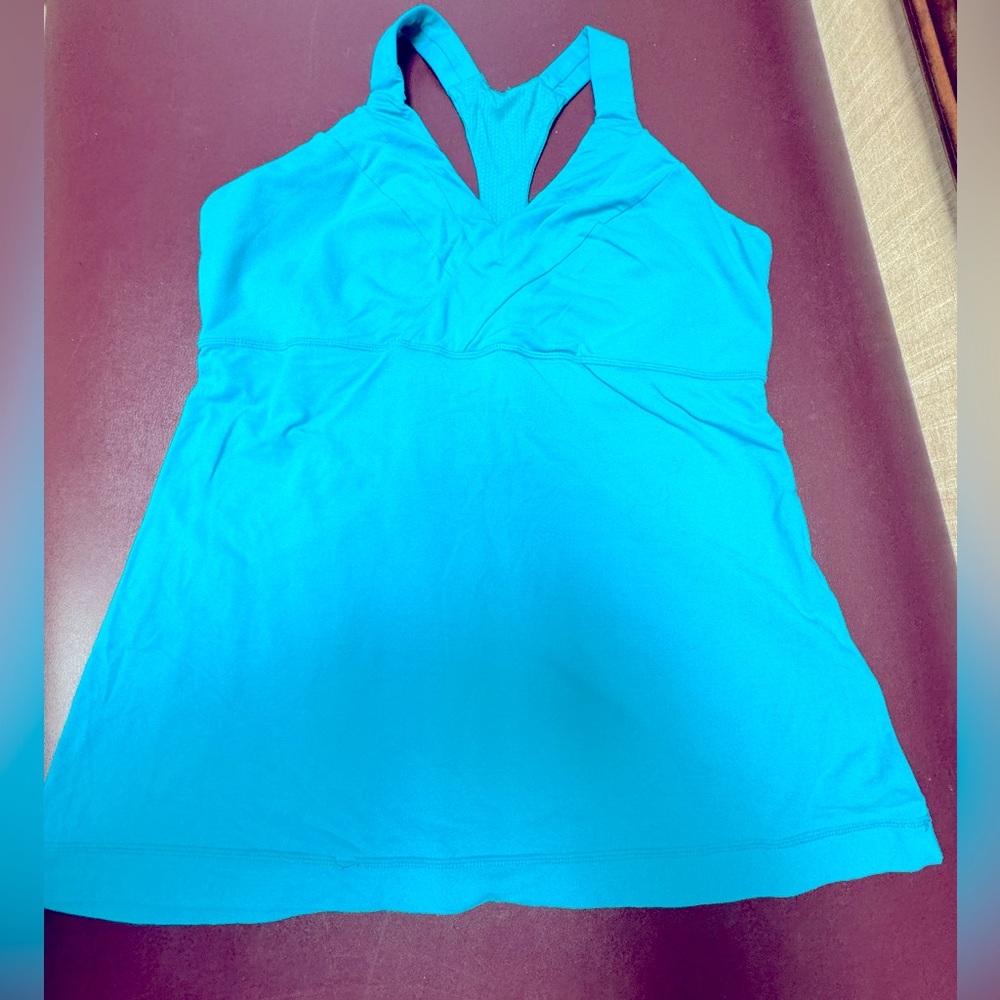 Lululemon athletica racer back tank top blue teal color